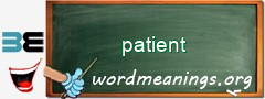 WordMeaning blackboard for patient